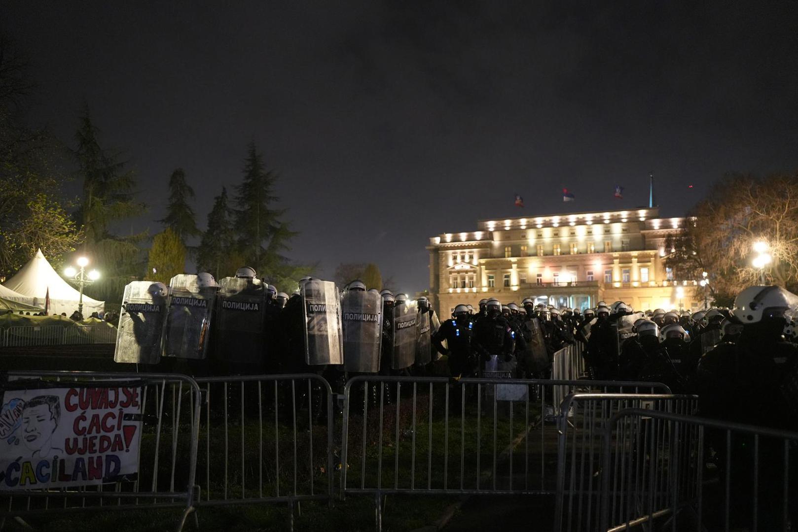 15.03.2025., Beograd, Srbija - Policijske snage rasporedjene na ulicama Beograda. Puno policije nalazi se u Pionirskom parku i ispred Skupstine Srbije. Photo: Dejan Rakita/PIXSELL