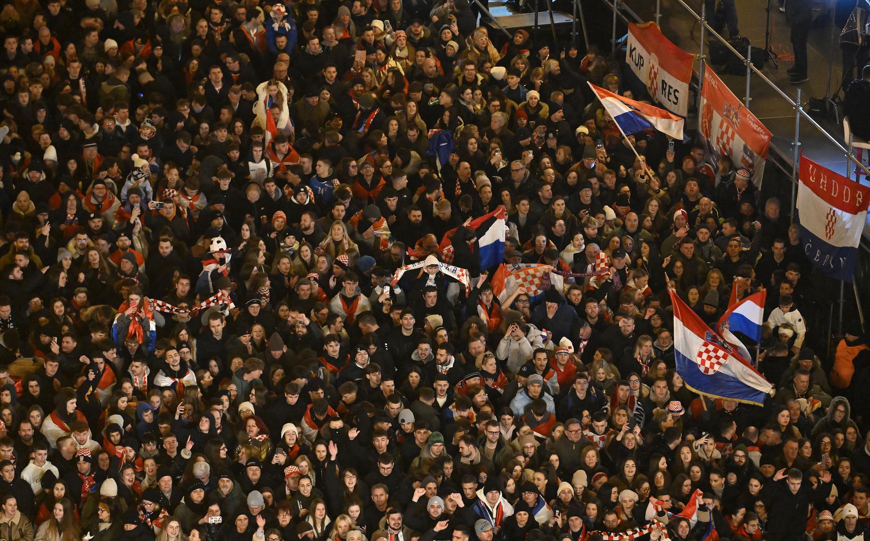 02.02.2026., Zagreb - Docek broncanih rukometasa na Trgu bana Josipa Jelacica u organizaciji Vlade ne grada Zagreba.  Photo: Marko Lukunic/PIXSELL