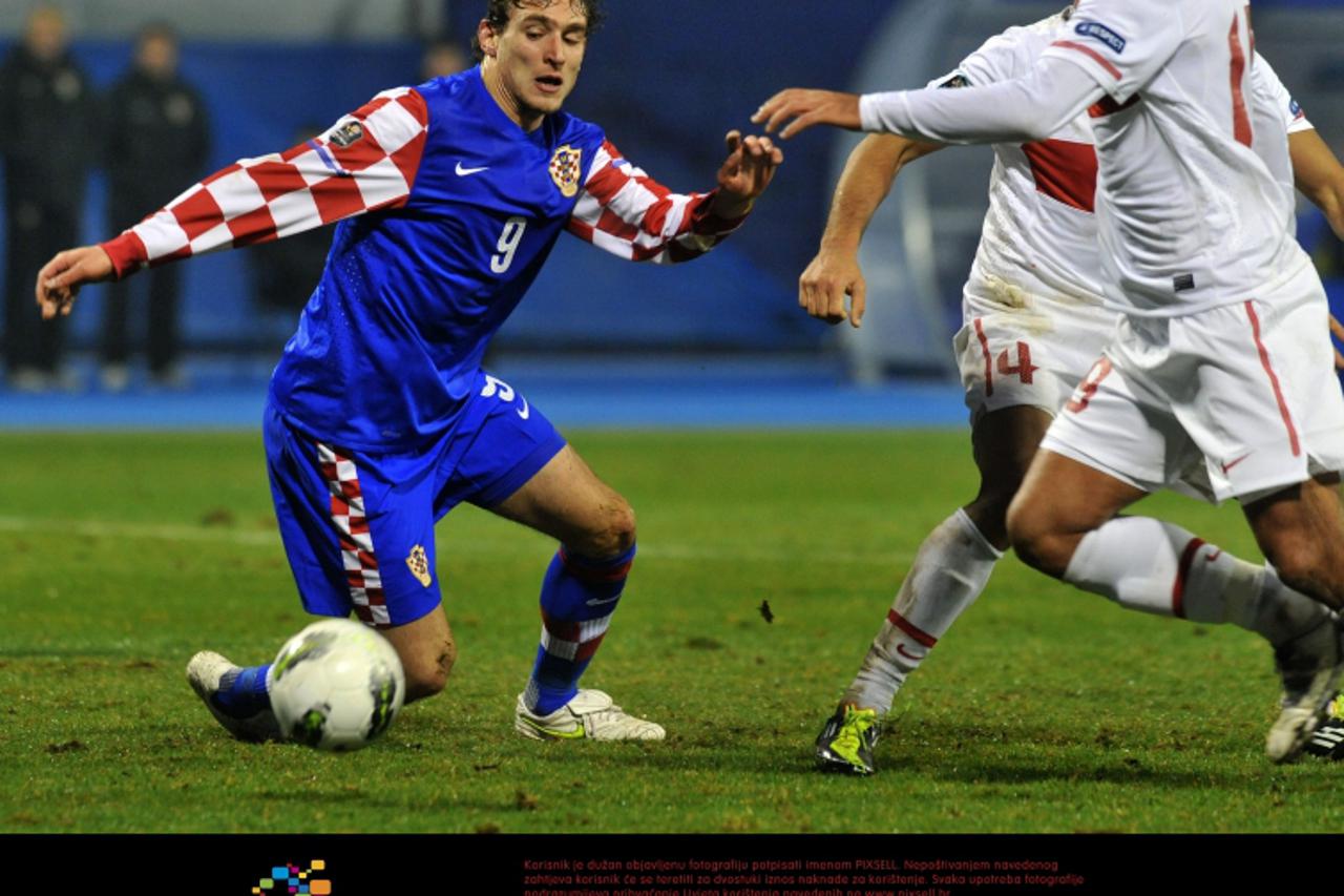'15.11.2011., Maksimir, Zagreb - Druga utakmica dodatnih kvalifikacija za Europsko prvenstvo 2012. godine u Poljskoj i Ukrajini, Hrvatska - Turska. Nikica Jelavic. Photo: Marko Lukunic/PIXSELL'