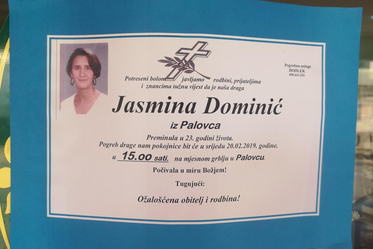 Jasmina Dominić - osmrtnica