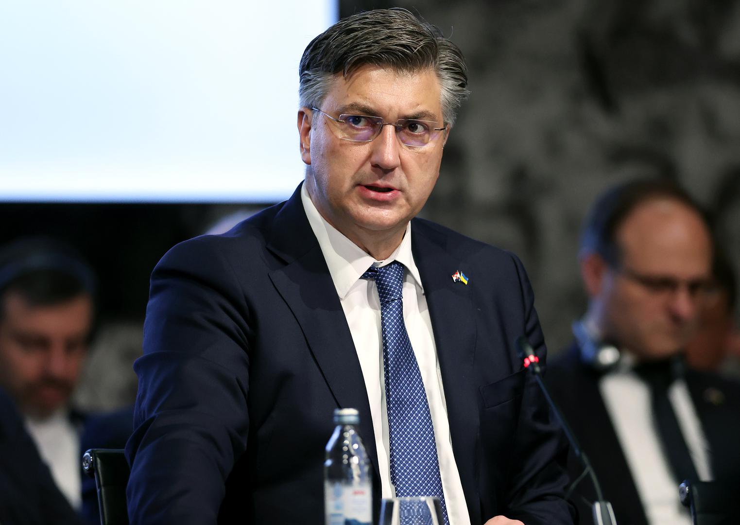 25.10.2022., Zagreb - Predsjednik Ukraine Volodimir Zelenski obratio se sudionicima Prvog parlamentarnog summita Međunarodne krimske platforme. Andrej Plenkovic Photo: Damir Sencar/HINA/POOL/PIXSELL