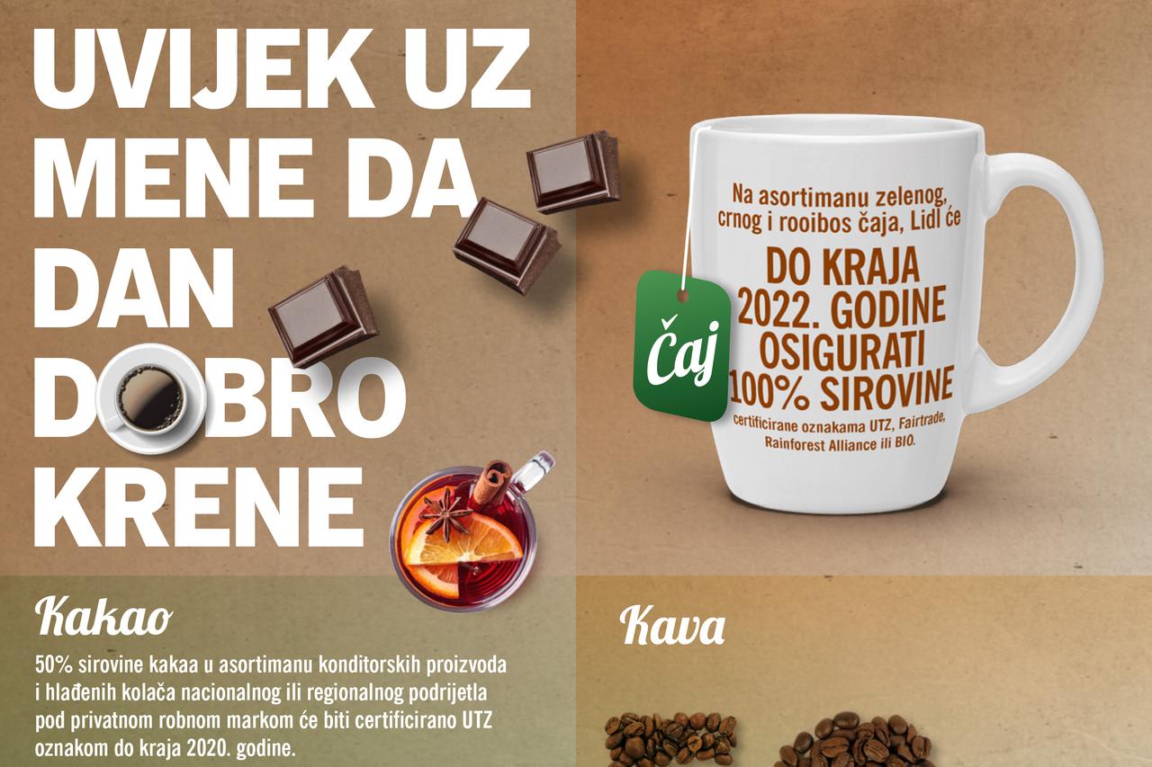 Do 2022. Lidlov kakao, čaj i kava iz održivih izvora