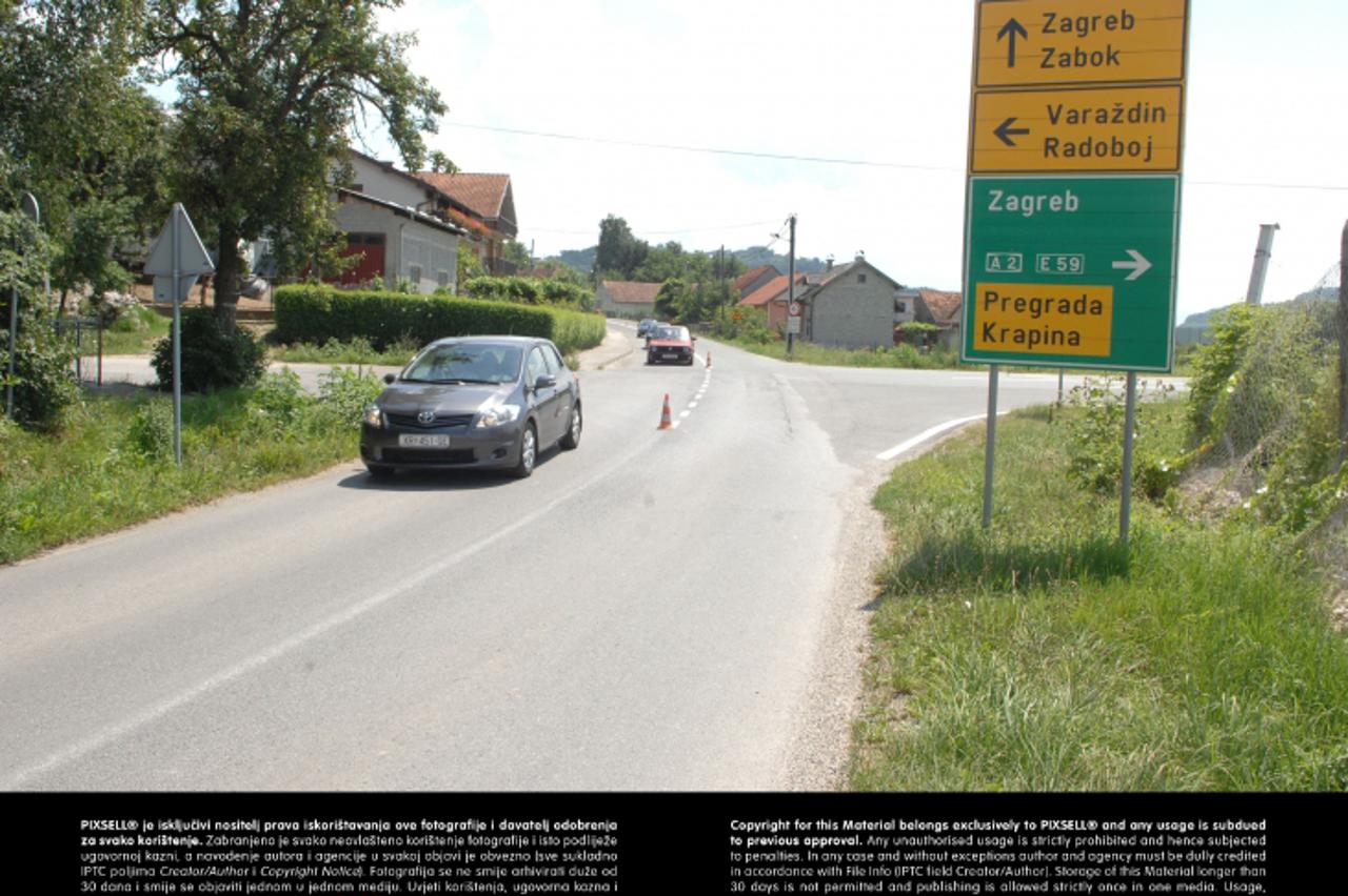 '10.07.2013. Krapina - Zapoceli radovi na izgradnji kruznog toka na krizanju sa spojnom cestom prema autocesti. Photo: Matija Topolovec/PIXSELL'