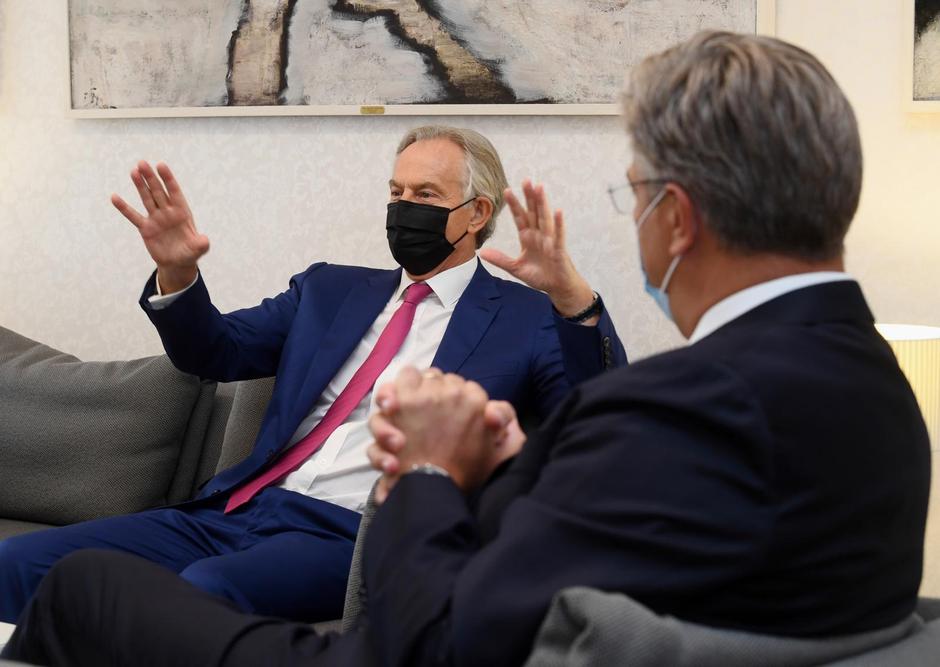 Zagreb: Premijer Andrej Plenković ugostio bivšeg britanskog premijera Tonyja Blaira