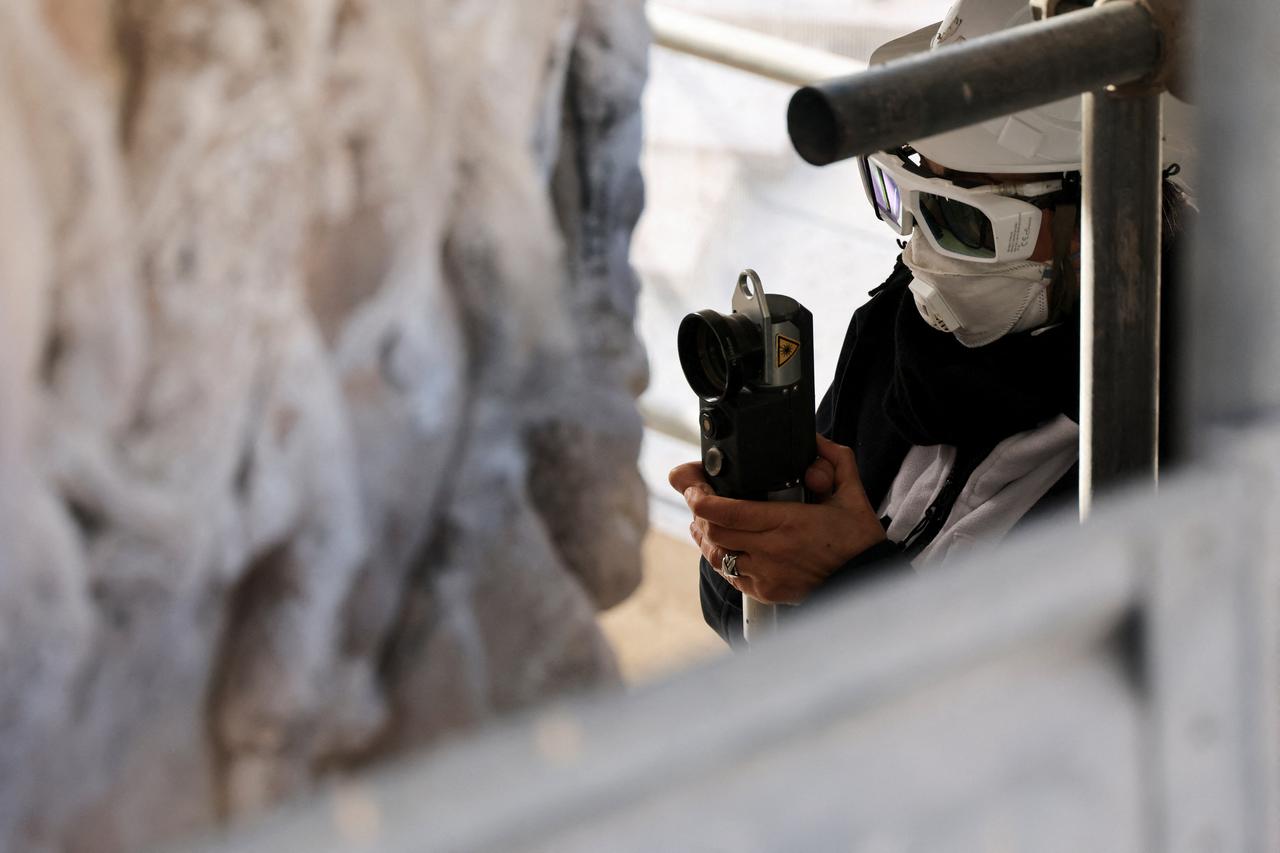 Rome's Column of Marcus Aurelius under restoration