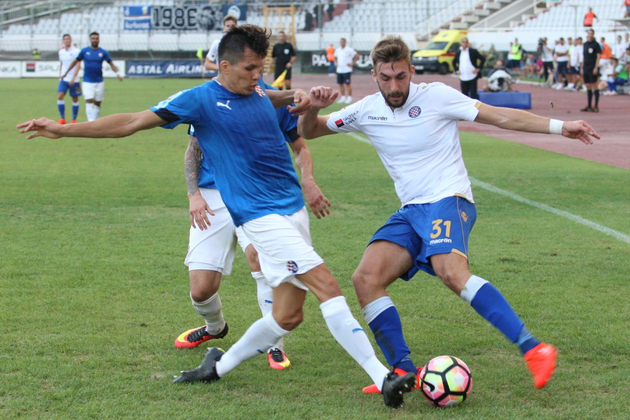 10.08.2016., stadion Poljud, Split - MAXtv 1. HNL, 02. kolo, HNK Hajduk - GNK Dinamo. Leonardo Sigali, Petar Stojanovic, Tino Sven Susic. Photo: Ivo Cagalj/PIXSELL