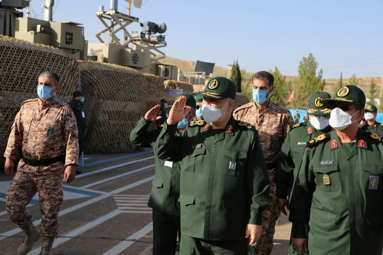 Major General Hossein Salami visits the new "missile city" of IRGC naval unit at an undisclosed location in Iran