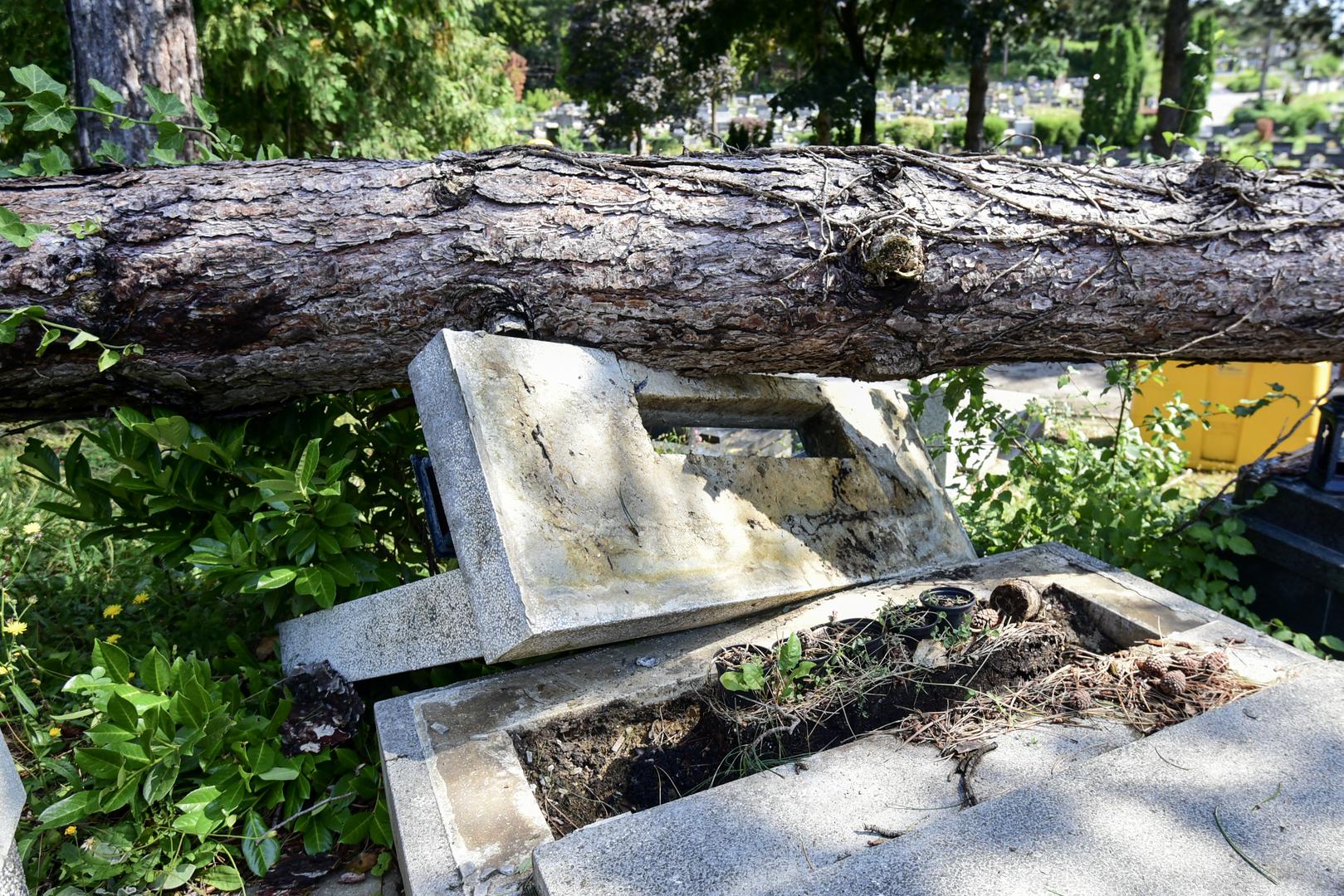 20.07.2023., Zagreb, Hrvatska - Olujno nevrijeme poharalo groblje Mirogoj. Photo: Neva Zganec/PIXSELL