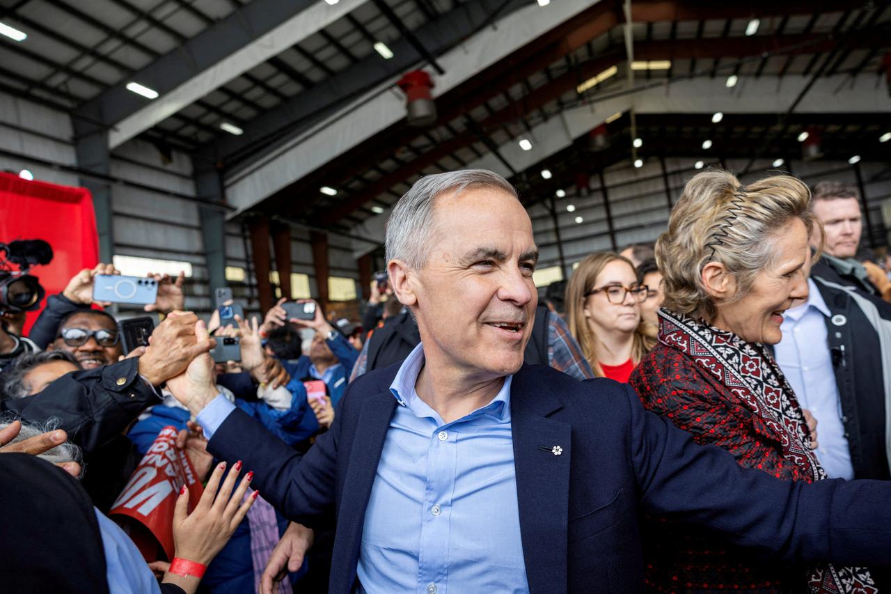 FILE PHOTO: Canada’s Prime Minister Carney campaigns in Mississauga, Ontario