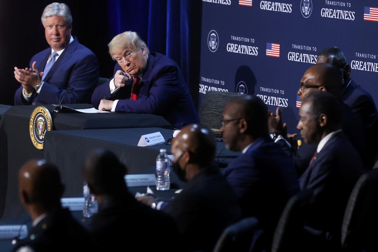 U.S. President Trump holds a roundtable discussion with supporters, clergy and civic leaders at Gateway Church in Dallas, Texas