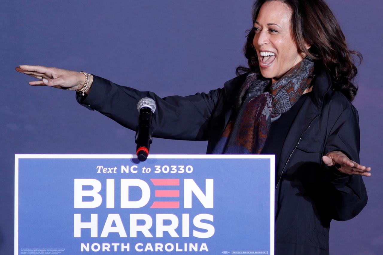 Democratic U.S. vice presidential nominee Senator Kamala Harris in Fayetteville, North Carolina