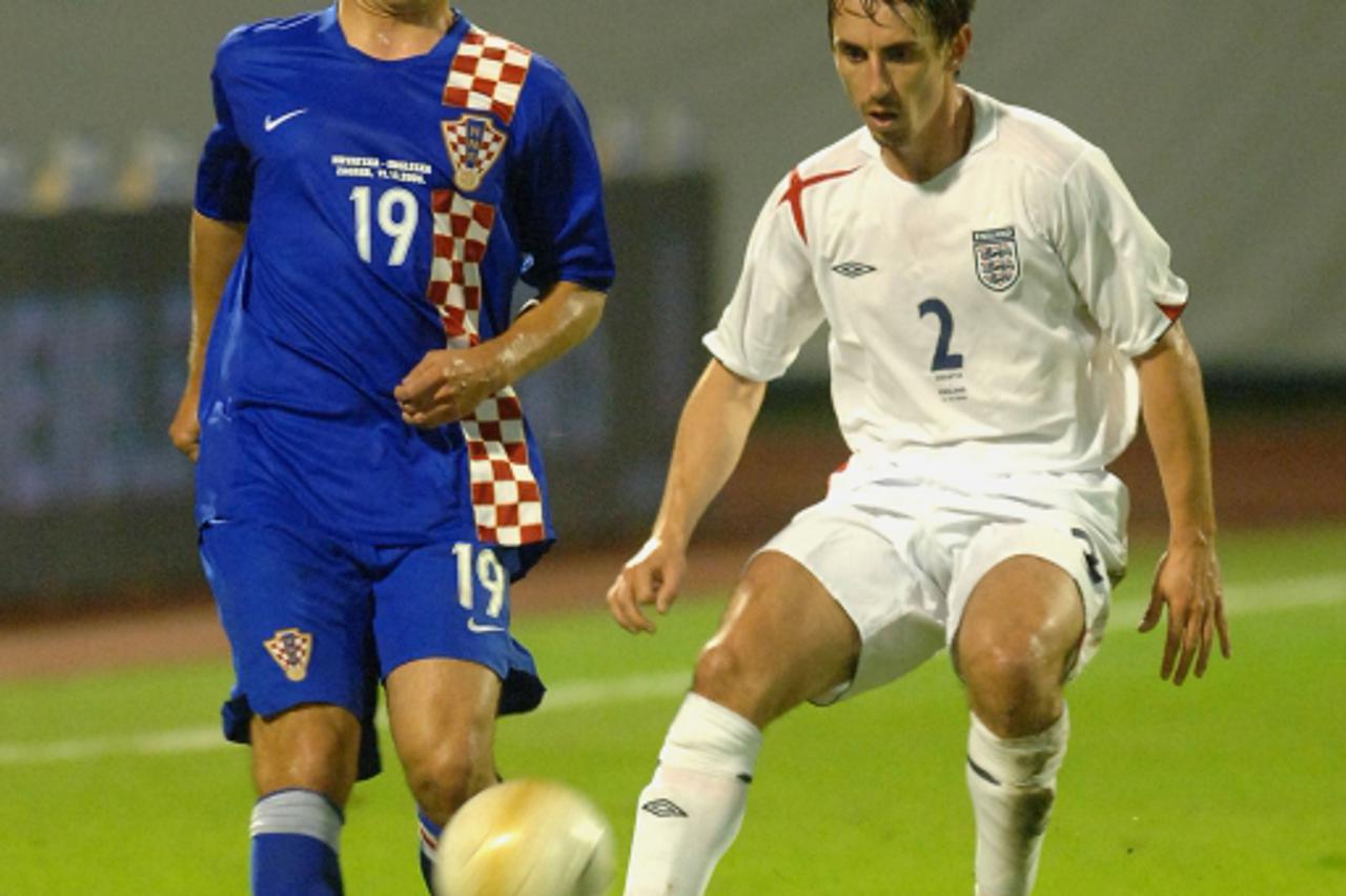'sport...zagreb..11.10.2006. stadion maksimir - utakmica hrvatska-engleska/ kranjcar, gary neville snimio: marko lukunic'