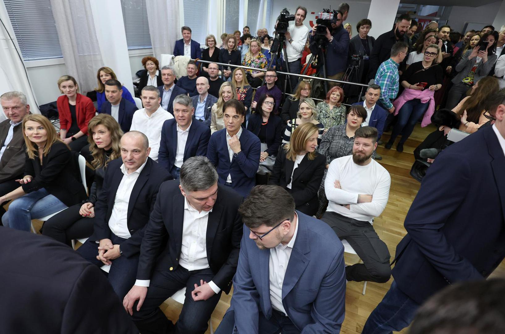 16.03.2024., Zagreb - U sredisnjici SDP-a odrzana je sjednica Glavnog odbora SDP-a na kojoj su se obratili Predja Grbin i predsjednik Zoran Milanovic. Photo: Sanjin Strukic/PIXSELL