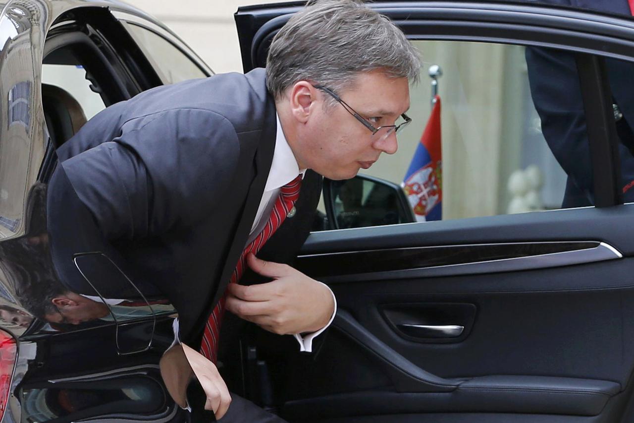 Serbian Prime Minister Aleksandar Vucic arrives to attend the Western Balkans summit at the Elysee Palace in Paris, France, July 4, 2016. REUTERS/Regis Duvignau