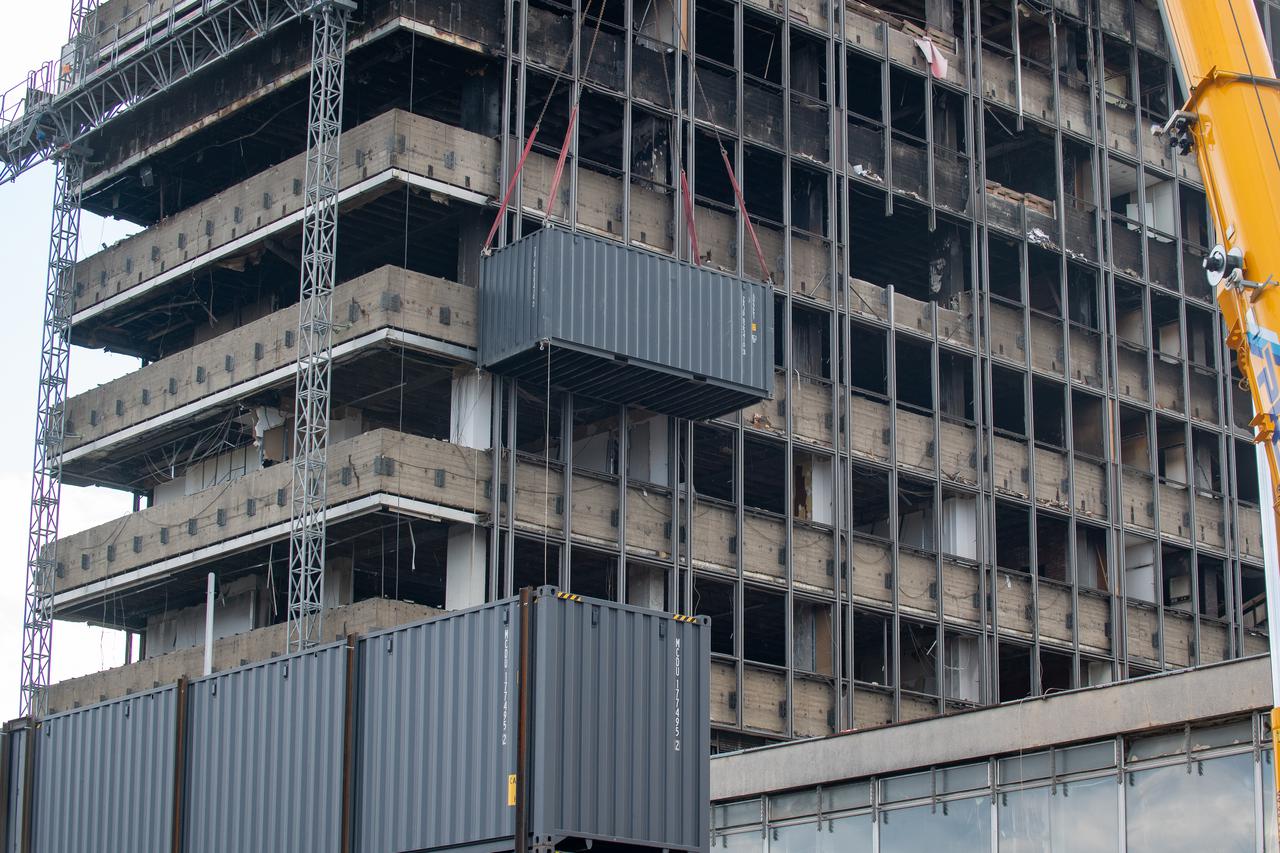 Zagreb: Nastavljeni radovi rušenja Vjesnika u Zagrebu