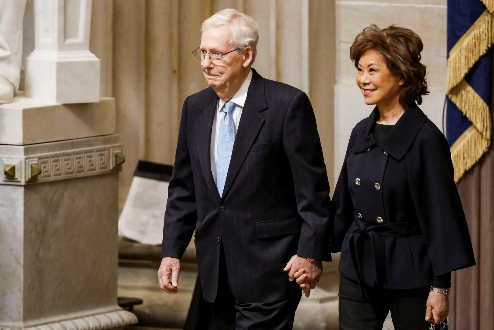 Republican United States Senator of Kentucky Mitch McConnell and his wife Elaine Chao arrive for Donald Trump’s inauguration as the next President of the United States at the United States Capitol in Washington, DC, USA, 20 January 2025. Trump, who defeated Kamala Harris, is being sworn in today as the 47th president of the United States, though the planned outdoor ceremonies and events have been cancelled due to a forecast of extreme cold temperatures.    SHAWN THEW/Pool via REUTERS Photo: Shawn Thew/REUTERS