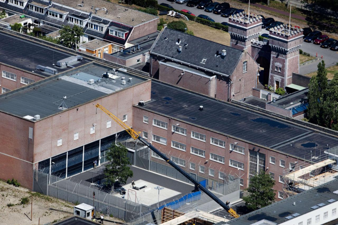'An aerial view taken on May 27, 2011 shows the Scheveningen detention center near The Hague. The International Criminal Tribunal for the former Yugoslavia  (ICTY) insisted on May 27 that its detentio