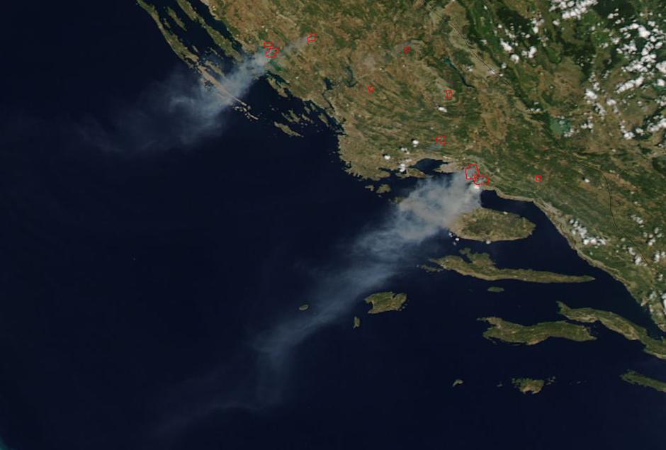 Snimka požara iz satelita