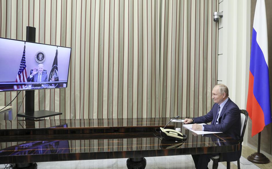 Russia's President Putin and US President Biden meet via video call