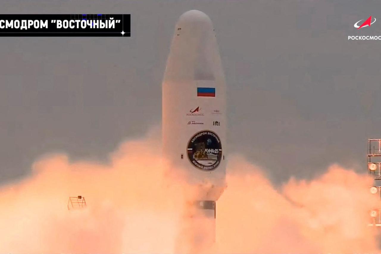 Rocket booster with Luna-25 lunar lander blasts off at Vostochny Cosmodrome