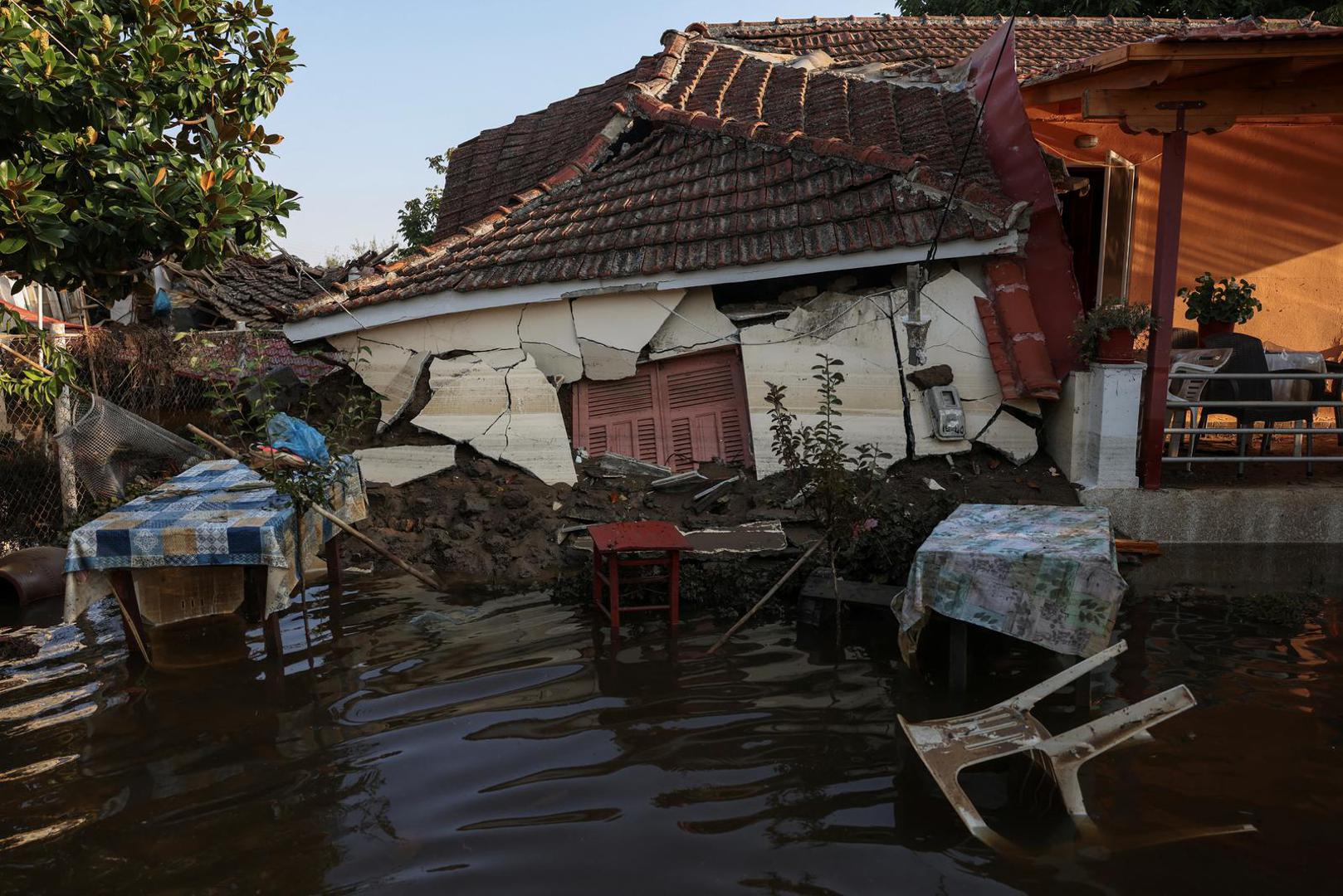 A view of the flooded house of Ourania and Stefanos Trivaras, in the aftermath of Storm Daniel in central Greece, in the village of Palamas, Greece, September 9, 2023. REUTERS/Alexandros Avramidis Photo: ALEXANDROS AVRAMIDIS/REUTERS