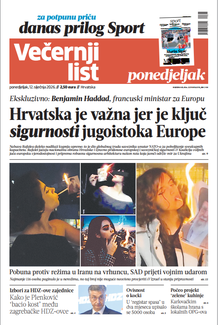 Večernji list naslovnica