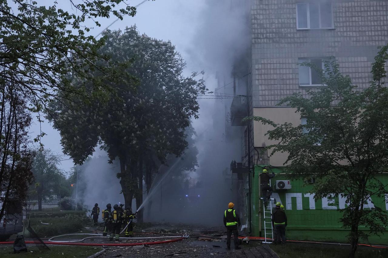 Russian drone and missile strike in Kyiv