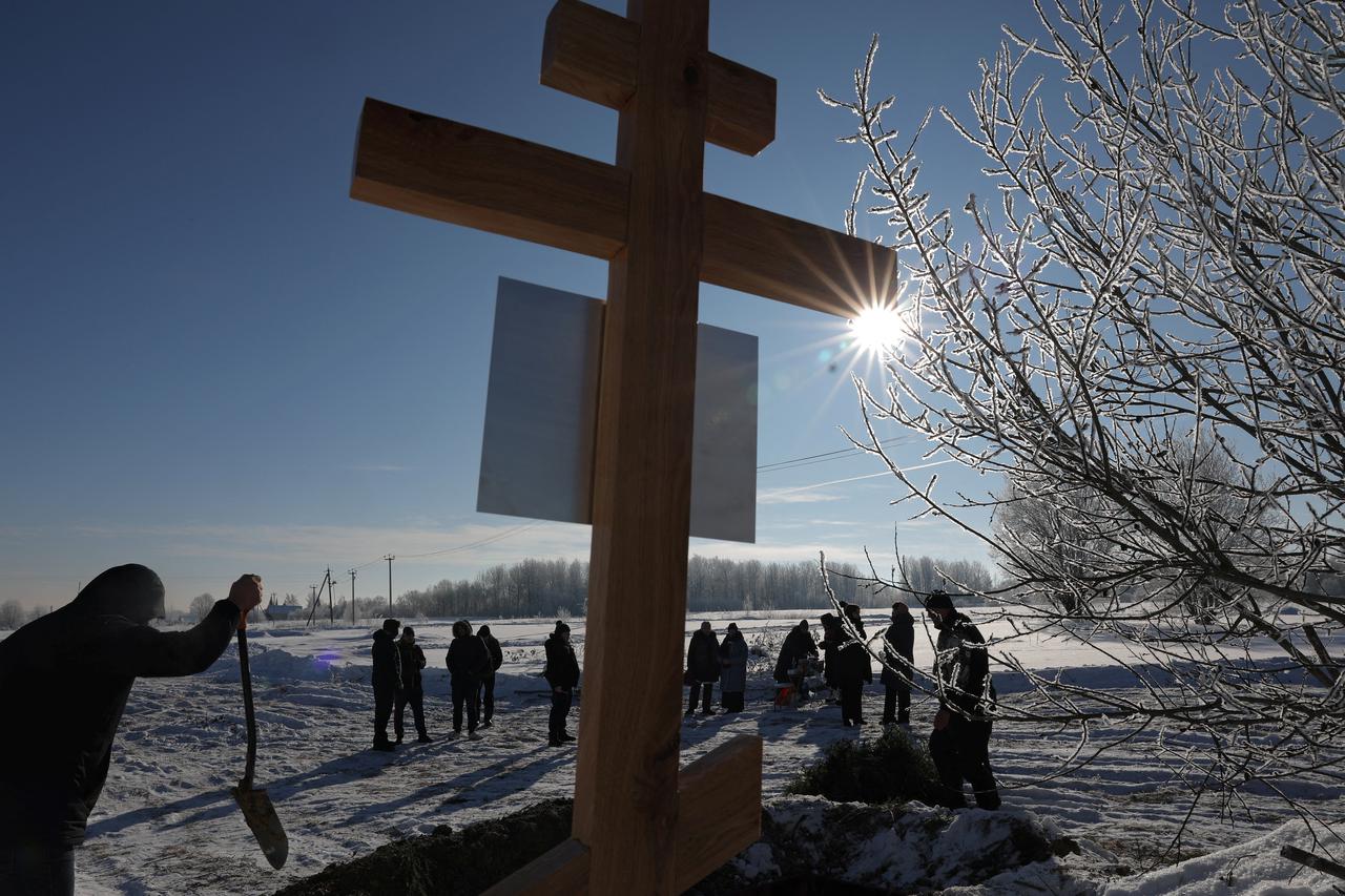 Funeral of a Russian soldier killed in Russia-Ukraine conflict, in the Leningrad region