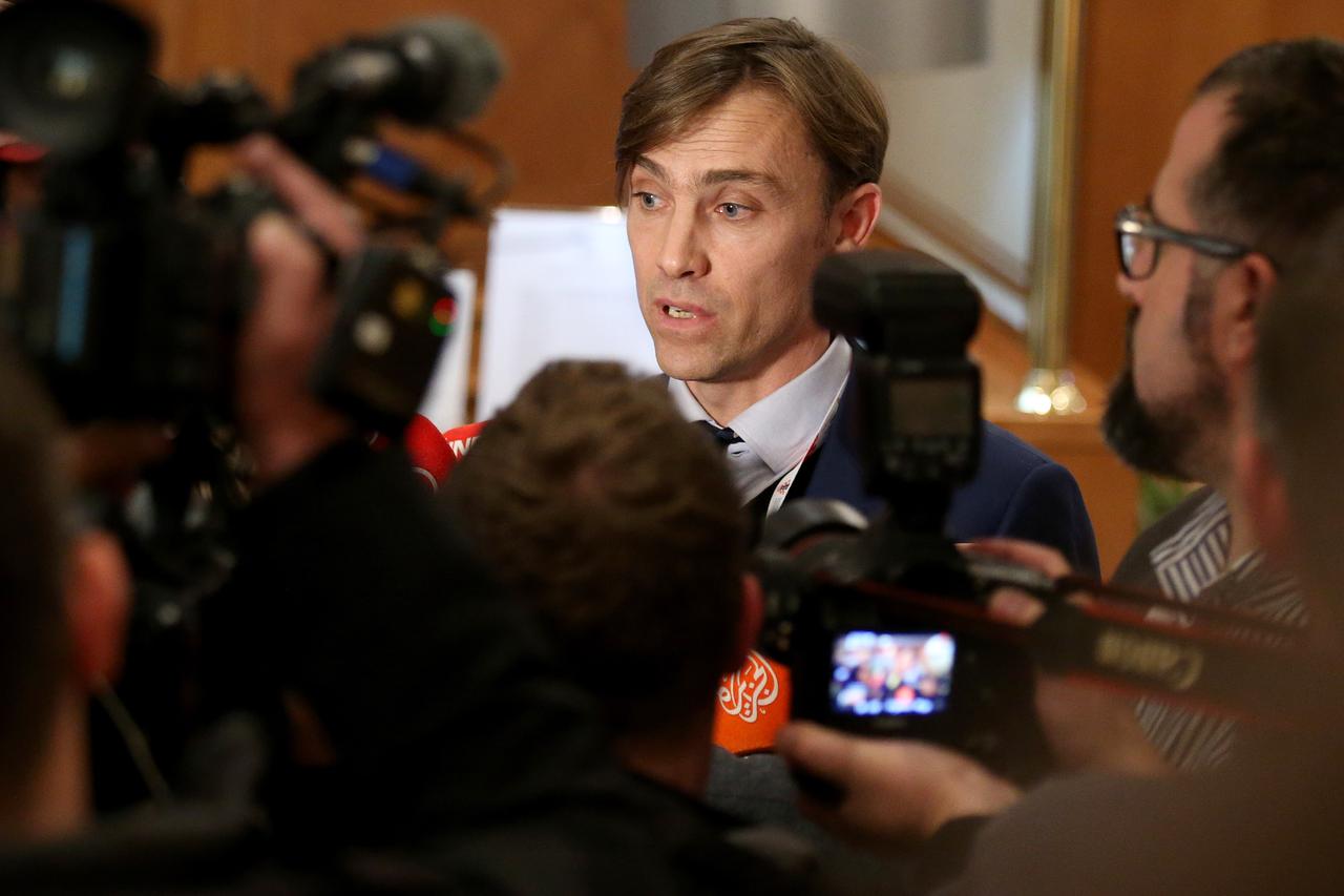 Zagreb: Dario Šimi? dao izjavu za medije nakon održane izborne skupštine HNS-a