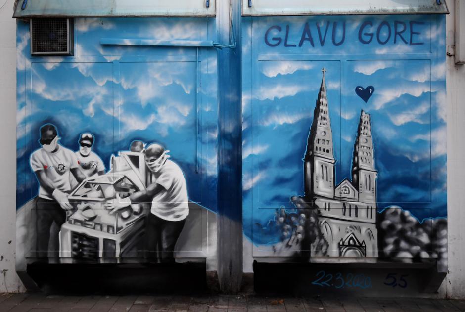 Mural posvećen gradu Zagrebu i potresu koji se dogodio 22.03.2020