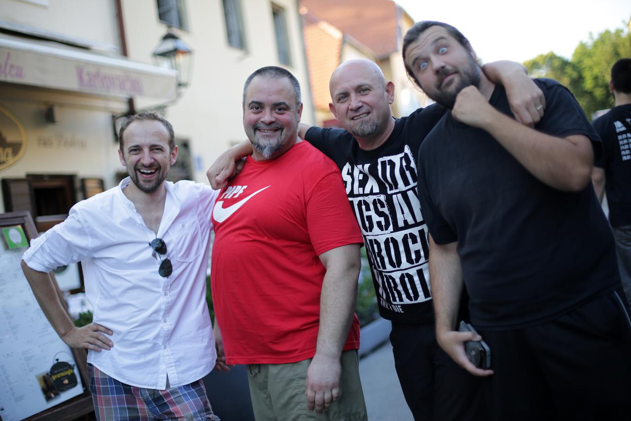 01.09.2015., Zagreb - Sapustene fasade i standovi na Opatovini ruse turisticki potencijal ulice, te su vlasnici kafica pokrenuli inicijativu za obnovu Opatovine. Mladen Markovic, Dominik Skoric, Zvonko Cindric, Miro Suvak. Photo: Grgur Zucko/PIXSELL