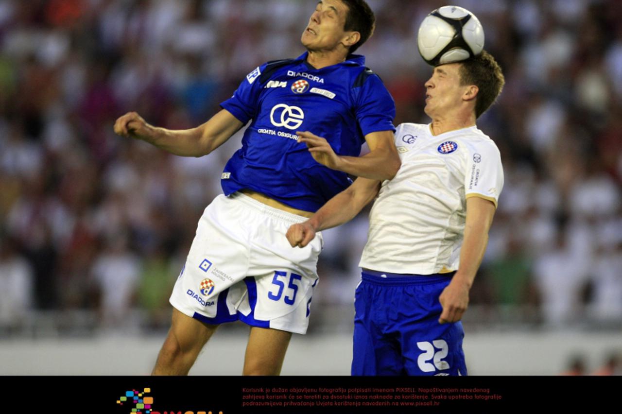 '11.09.2010., Poljud, Split - Nogometna utakmica 7. kola Prve HNL, NK Hajduk - NK Dinamo. Ante Rukavina i Mario Maloca.  Photo: Slavko Midzor/PIXSELL'