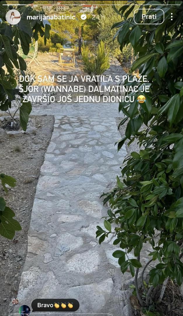 U jednoj od objava ga je, aludirajući na trud, nazvala i "šjor (wannabe) Dalmatinac".
