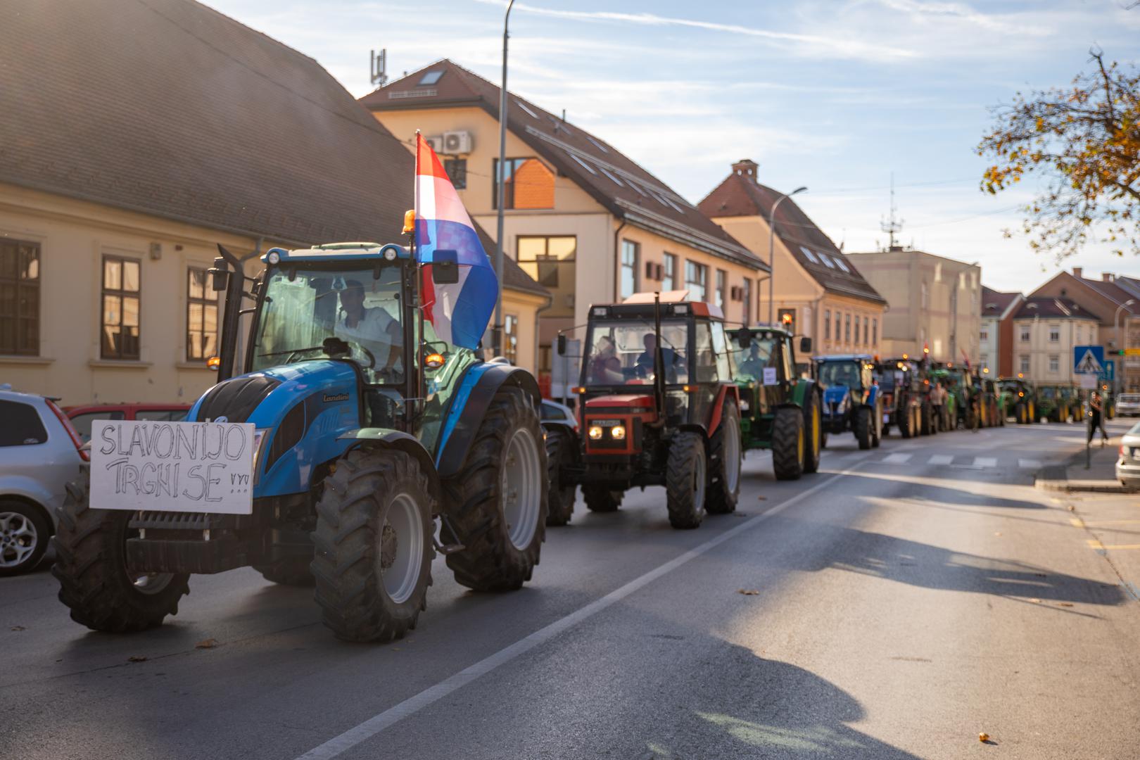 29.10.2023., Vinkovci - Prosvjed svinjogojaca u VInkovcima zbog africke svinjske kuge Photo: Borna jaksic/PIXSELL