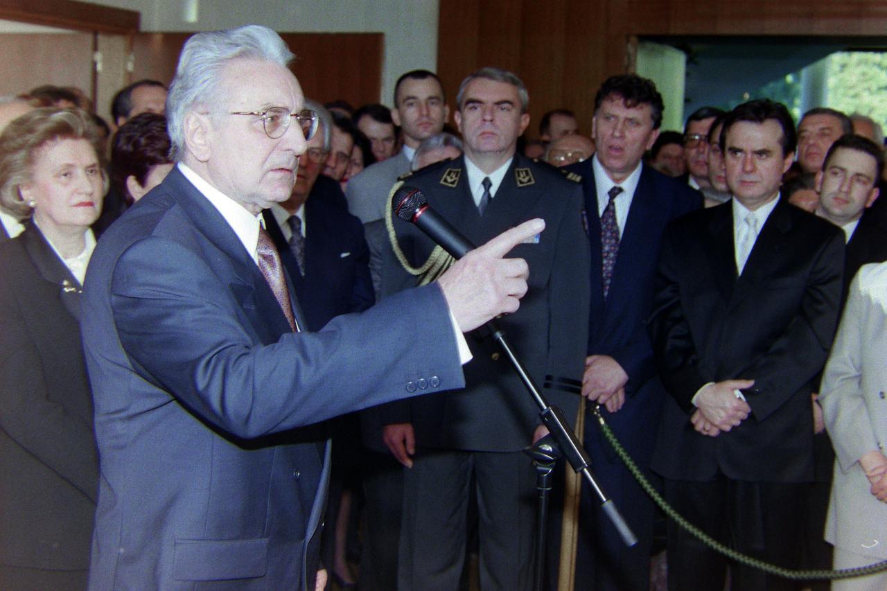 29.12.1997. Zagreb -  Predsjednik RH dr. Franjo Tudjman priredio je u predsjednickim dvorima primanje u povodu Nove godine Photo: Patrik Macek/PIXSELL