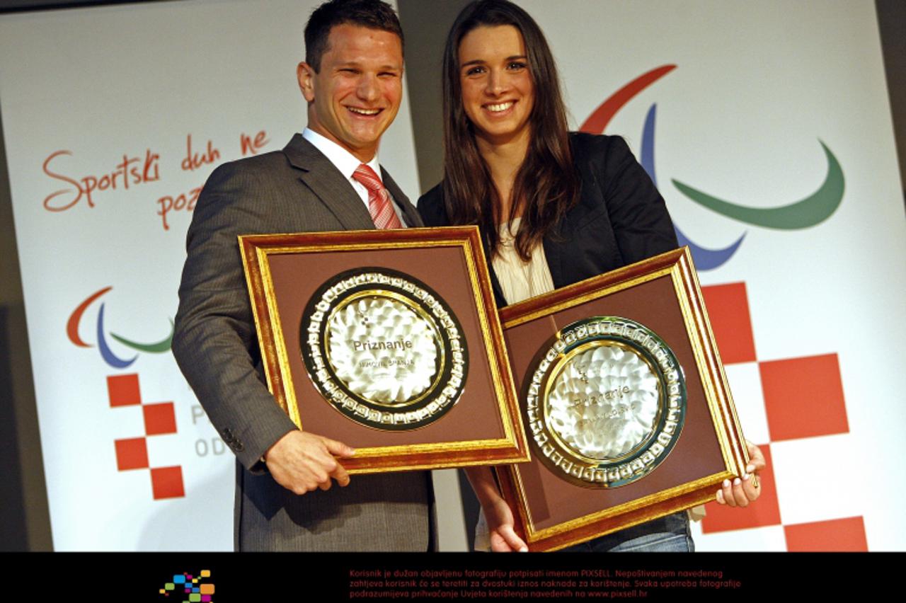 \'17.02.2011., Zagreb - U kongresnoj dvorani Globus na Zagrebackom Velesajmu odrzana je svecanost proglasenja najuspjesnijih sportasa s invaliditetom Republike Hrvatske za 2010. Mihovil Spanja i Sanja