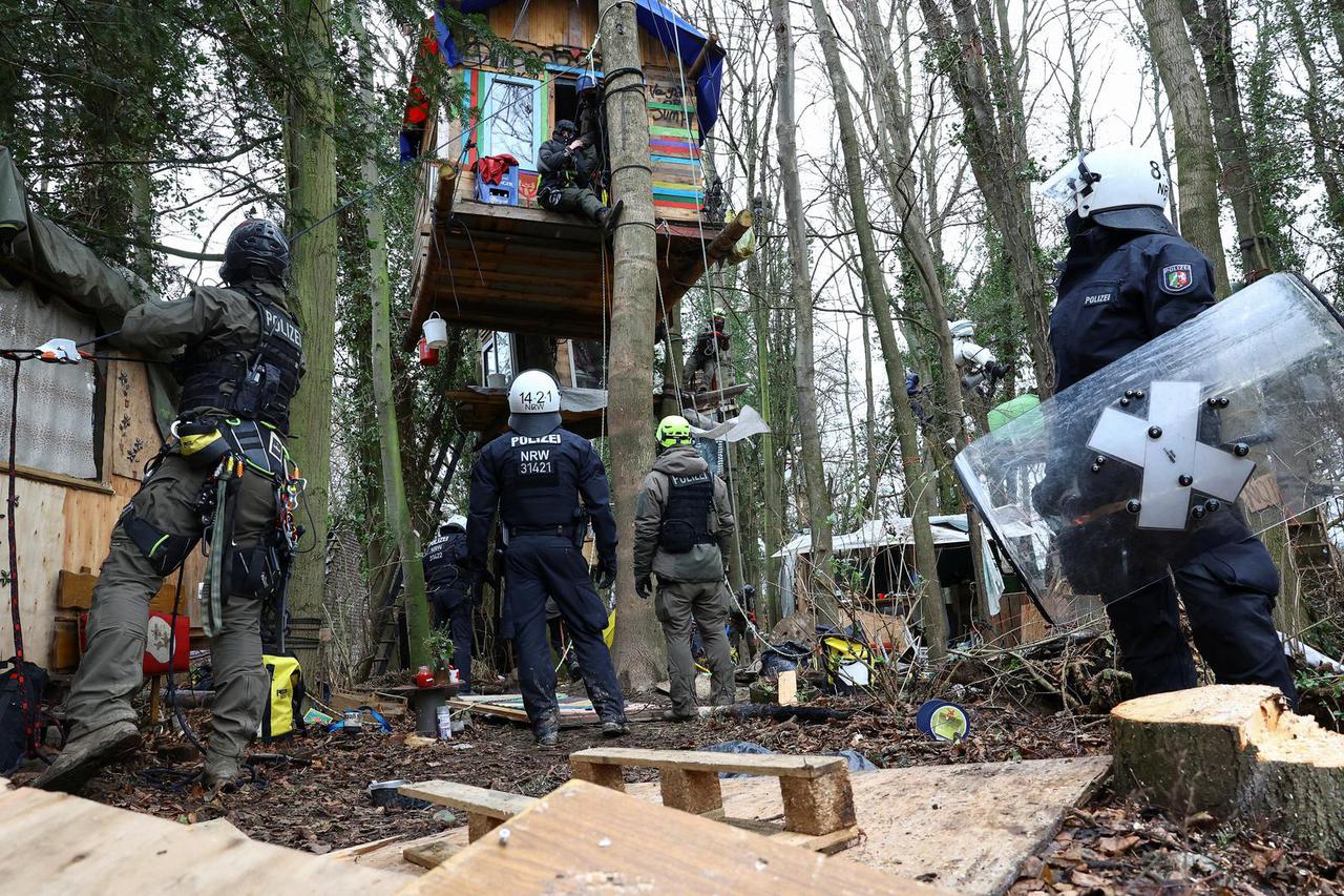 Protest against the expansion of the Garzweiler open-cast lignite mine of Germany's utility RWE, in Luetzerath