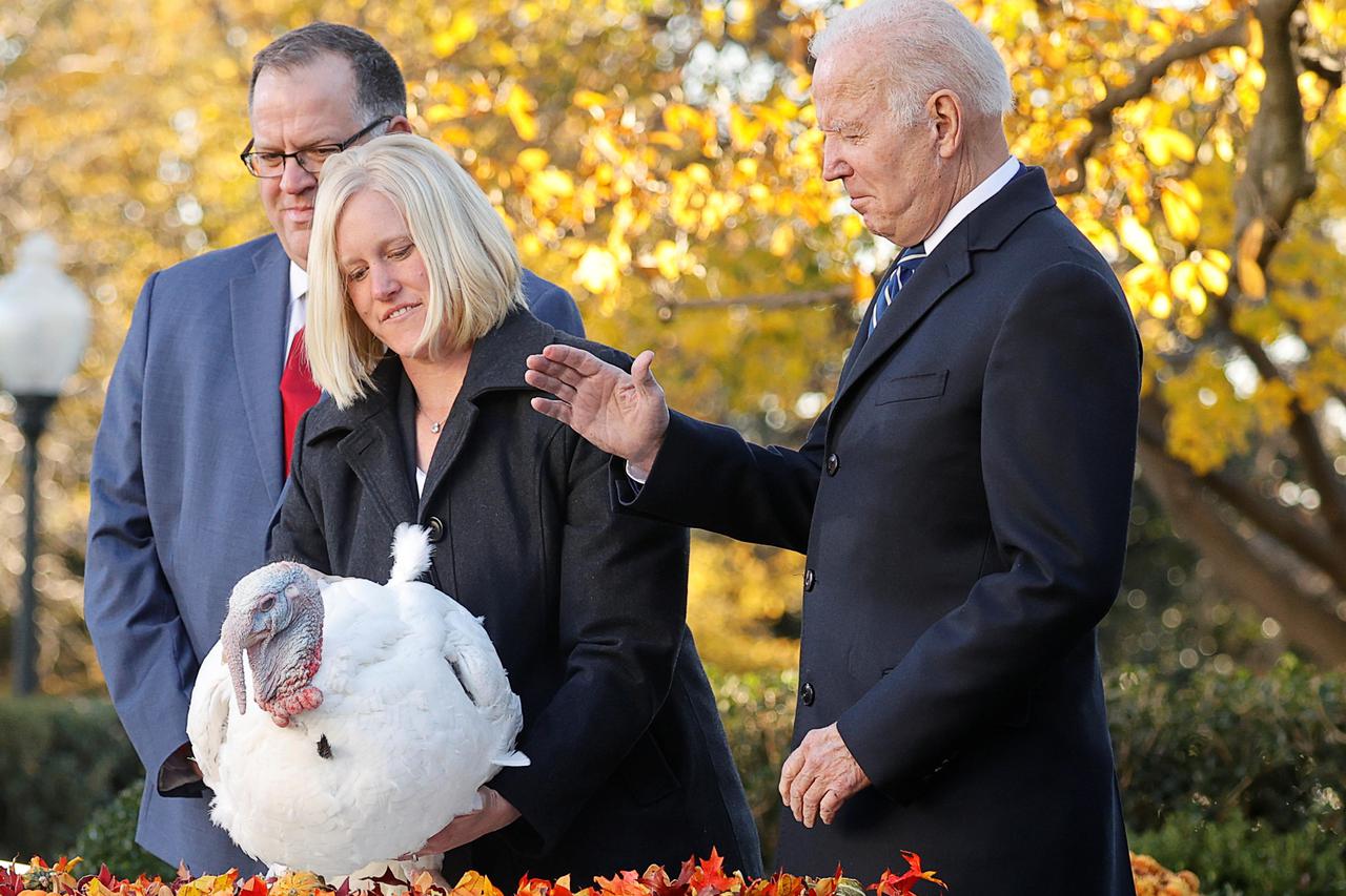 U.S. President Joe Biden hosts the 74th National Thanksgiving Turkey Presentation at the White House in Washington