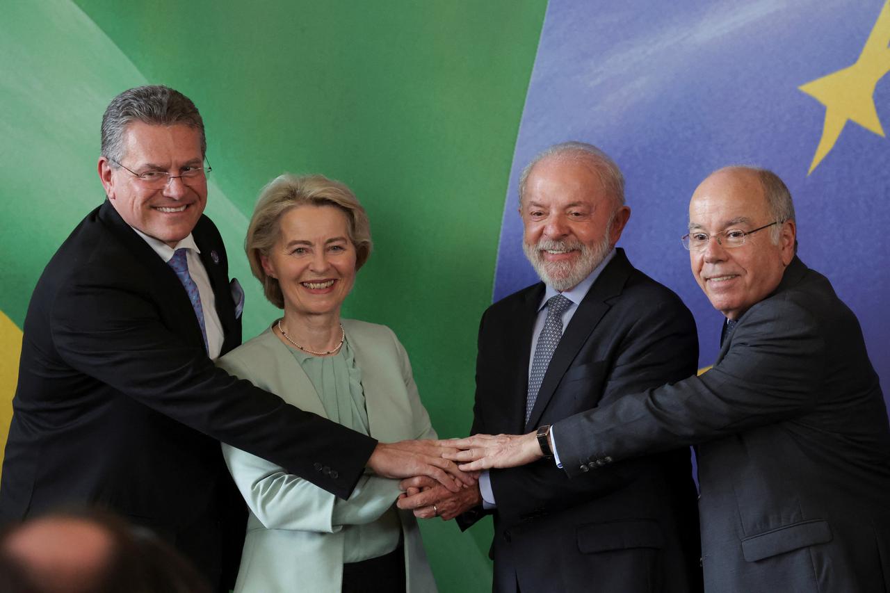 Brazil’s President Luiz Inacio Lula da Silva meets European Commission President Ursula von der Leyen in Rio de Janeiro
