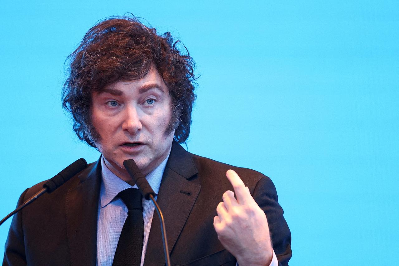 FILE PHOTO: Argentina's President Javier Milei attends a business event in Buenos Aires