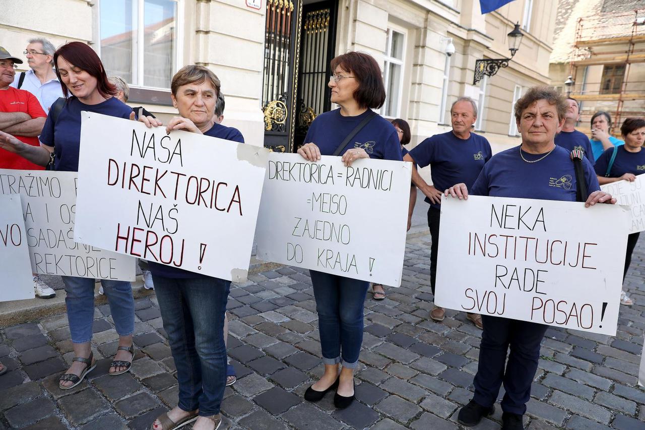Radnici tvrtke Meiso iz Goričana prosvjedovali su ispred Sabora