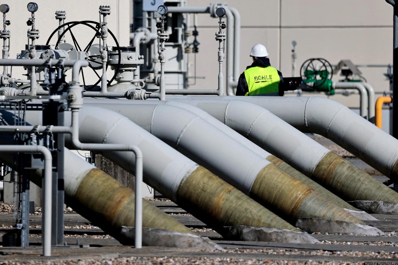 FILE PHOTO: Pipes at the landfall facilities of the 'Nord Stream 1' gas pipline in Lubmin