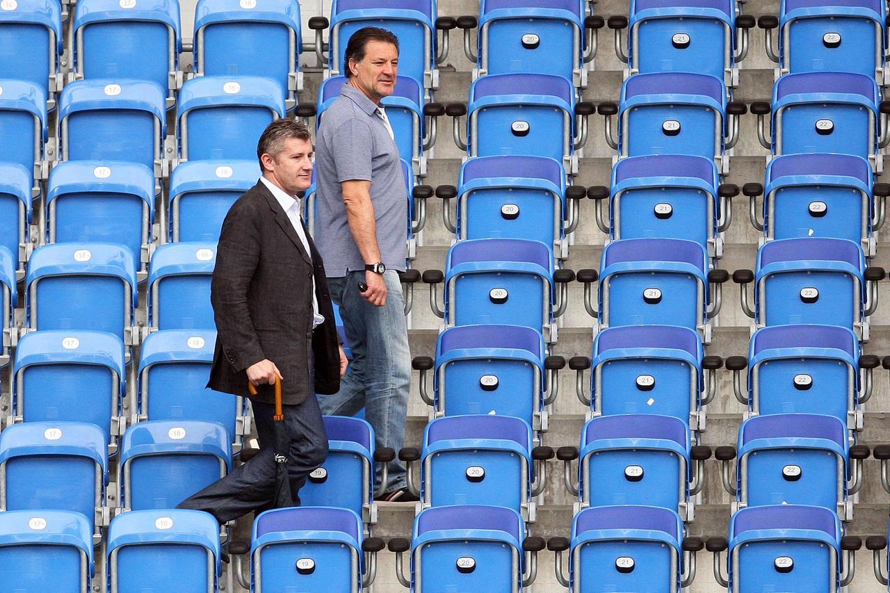 13.06.2012., Municipal Stadium Poznan, Poznan - Trening Hrvatske nogometne reprezentacije dan uoci druge utakmice na Euru 2012 protiv Italije. Davor Suker, Zdravko Mamic. Photo: Slavko Midzor/PIXSELL