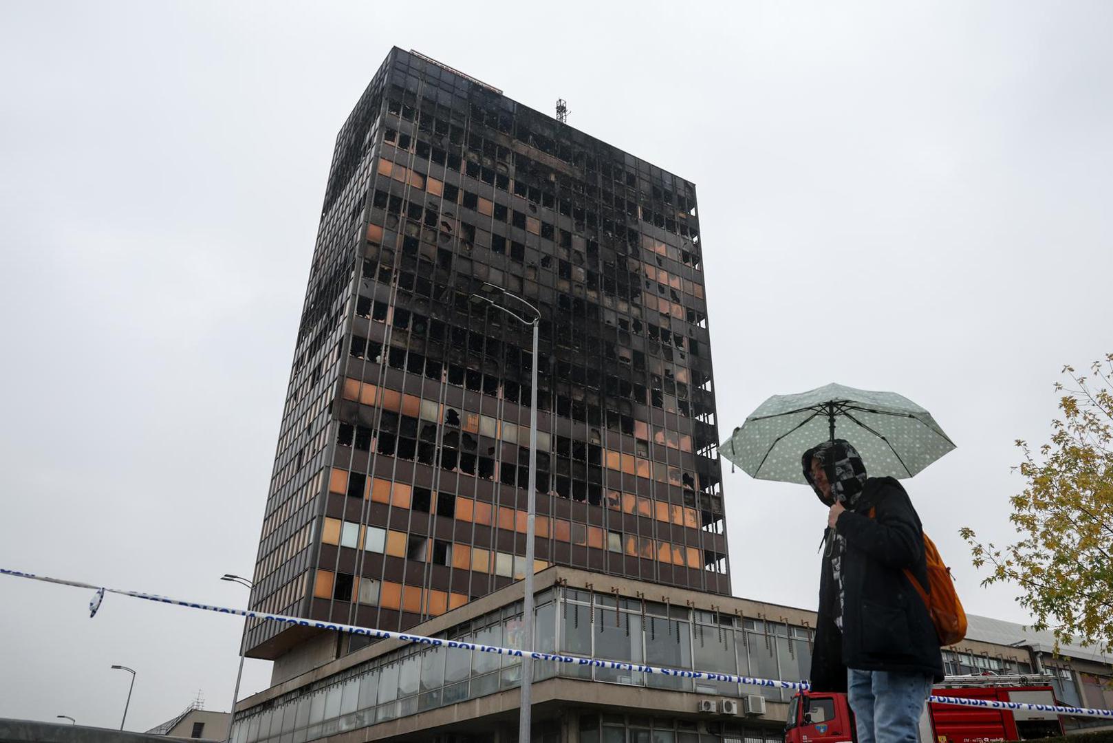 20.11.2025., Zagreb - Vjesnikov neboder dva dana nakon pozara. Photo: Igor Kralj/PIXSELL