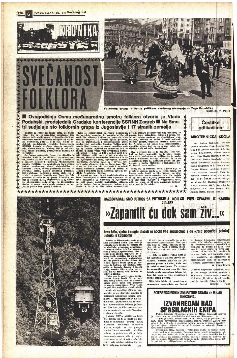 Oluja i pijavica poharali dio Medvednice 22. srpnja 1973.