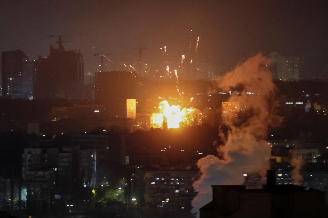 Russian missile and drone strike in Kyiv