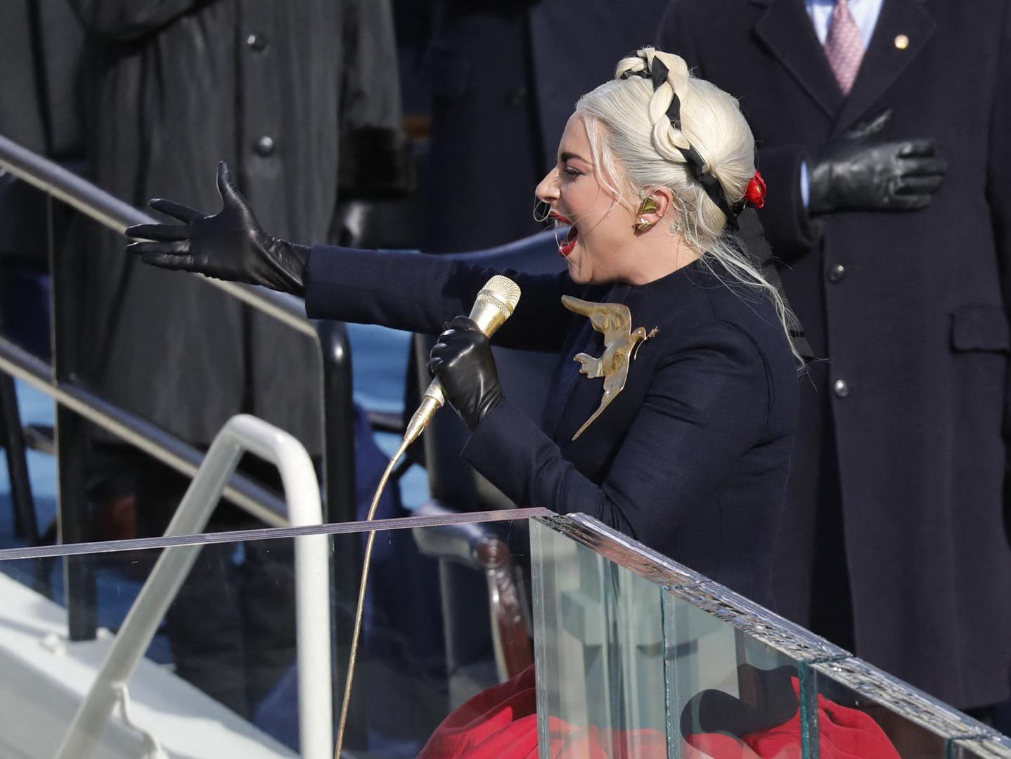 Lady Gaga at 2021 Presidential Inauguration - Washington Lady Gaga sings the National Anthem at the inauguration of 46th president of the United States Joe Biden on the US Capitol on January 20, 2021 in Washington, DC, USA. Photo by Yuri Gripas/ABACAPRESS.COM Gripas Yuri/ABACA /PIXSELL