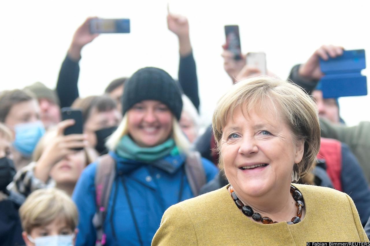 German acting Chancellor Merkel visits the museum "Deutsches Auswandererhaus" in Bremerhaven