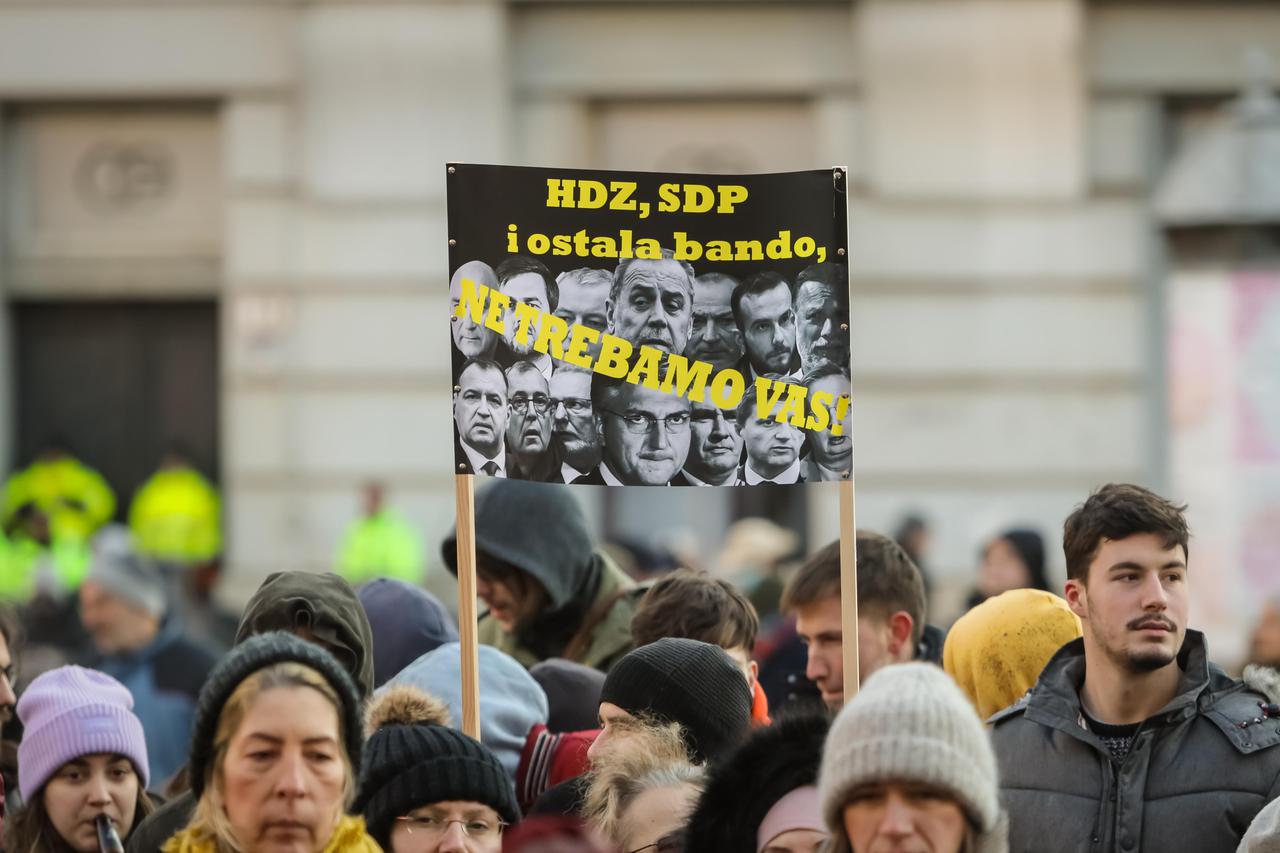 Zagreb Prosvjed protiv epidemioloških mjera