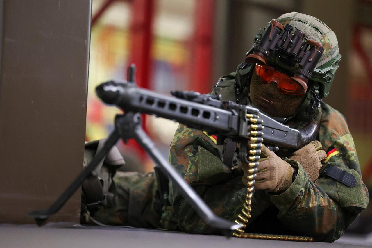 Urban warfare training by German army Bundeswehr at Berlin's subway station Jungfernheide